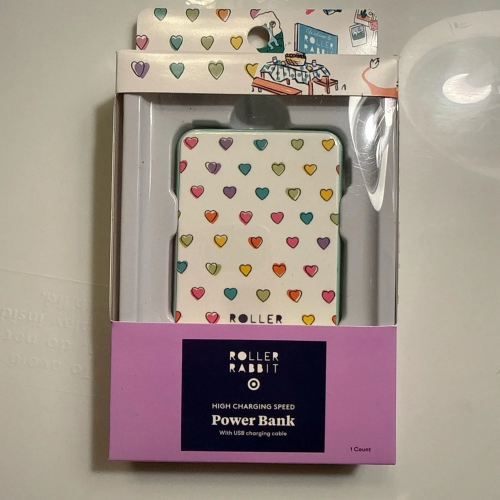 Roller Rabbit Pastel Heart Portable Charger in Multi-Color - Picture 5 of 5